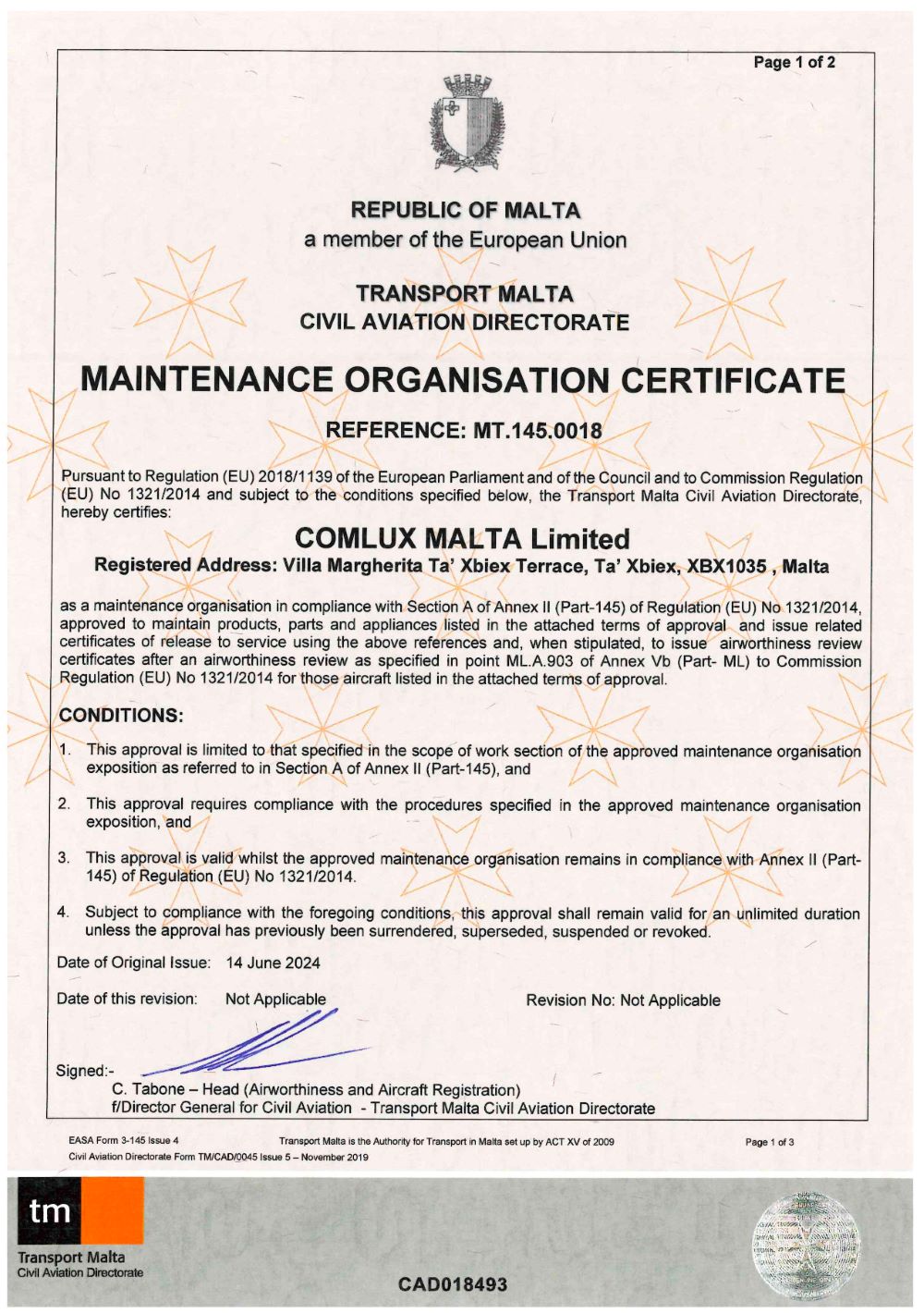 Comlux Malta   EASA Part-145