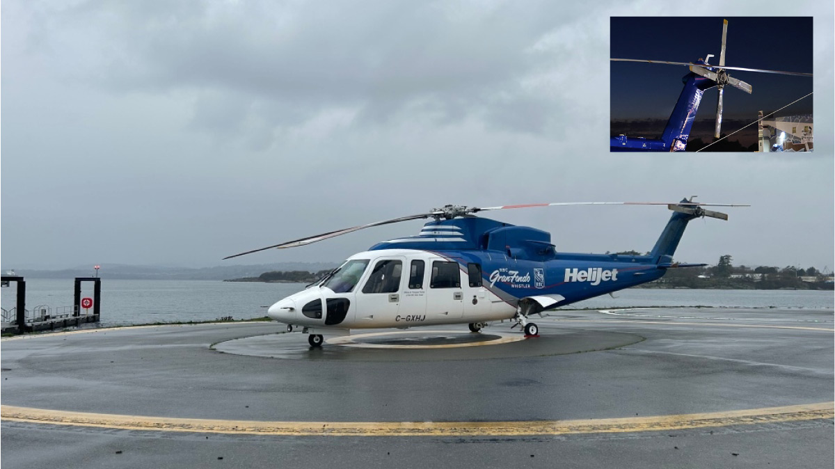 Вертолет S76C++ поврежден странным ударом молнии, но благополучно приземлился